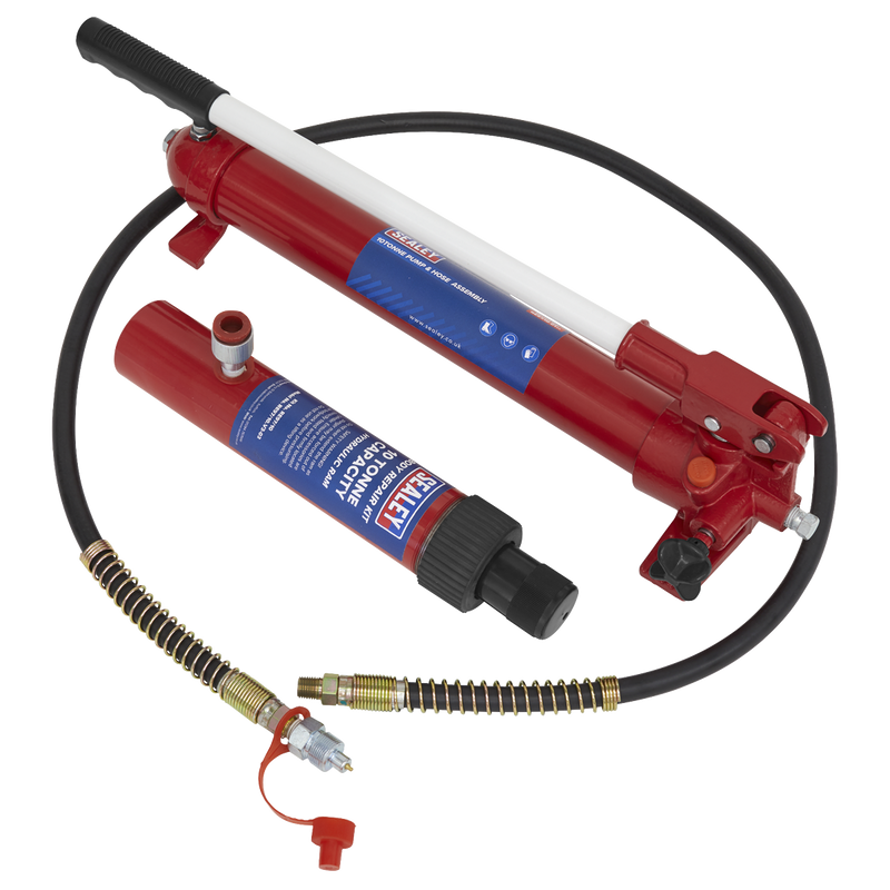 Sealey RE97.10-COMBO 10tonne Push Ram with Pump & Hose Assembly