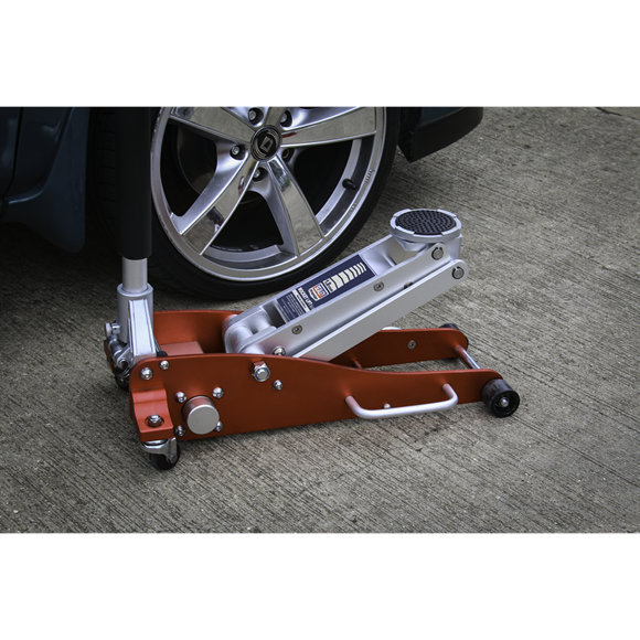Sealey RJA1800 1.8tonne Aluminium Low Entry Trolley Jack with Rocket Lift