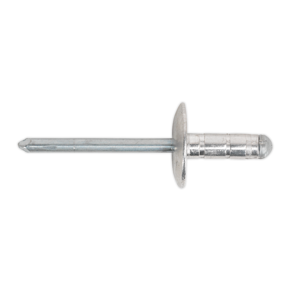Sealey RM4827L 4.8 x 27mm Aluminium Multi-Grip Rivet Large Flange - Pack of 100