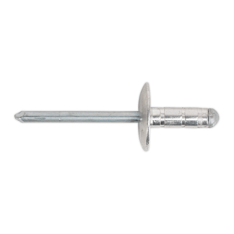 Sealey RM4827L 4.8 x 27mm Aluminium Multi-Grip Rivet Large Flange - Pack of 100