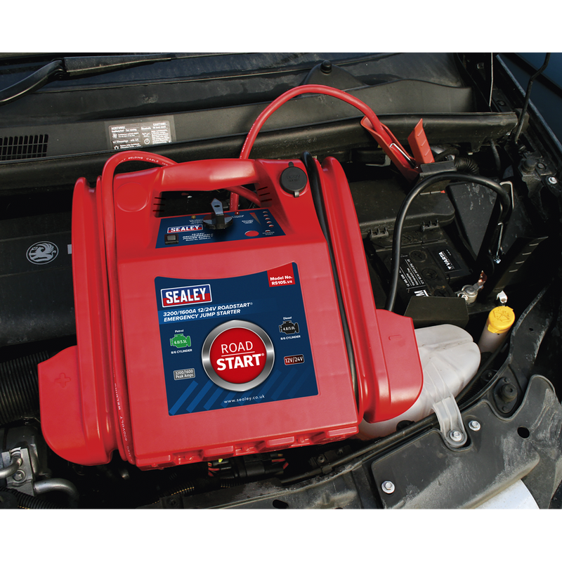Sealey RS105 3200/1600A 12/24V RoadStart Emergency Jump Starter