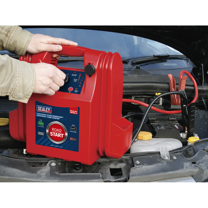 Sealey RS105 3200/1600A 12/24V RoadStart Emergency Jump Starter
