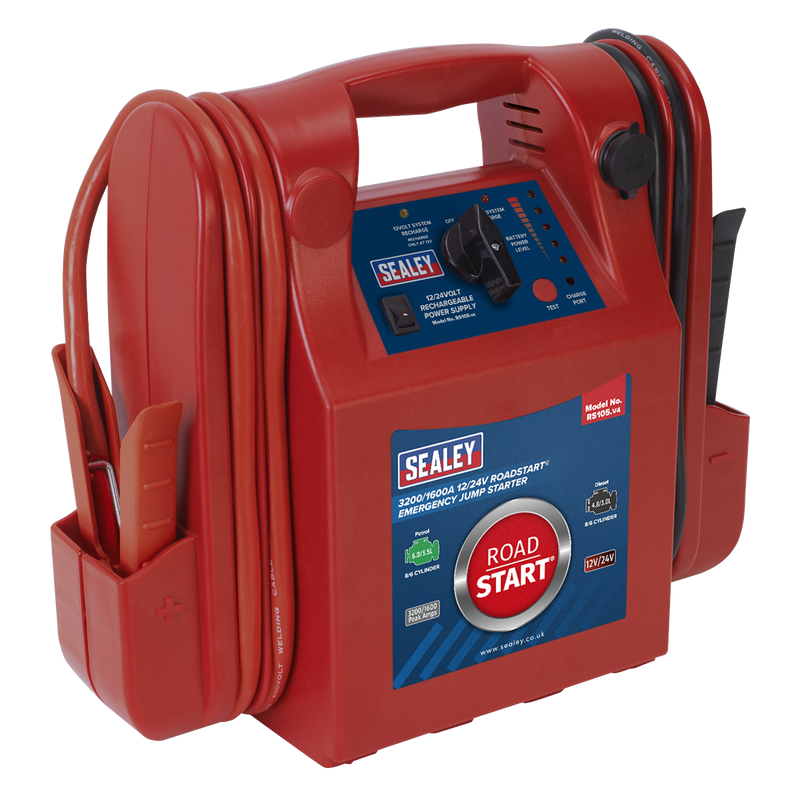 Sealey RS105 3200/1600A 12/24V RoadStart‚Äö√Ñ√∂‚àö√ë‚àö‚àÇ‚Äö√†√∂‚Äö√Ñ‚Ä†‚Äö√†√∂‚Äö√†√á‚Äö√Ñ√∂‚àö‚Ä†‚àö‚àÇ‚Äö√†√∂¬¨‚àû¬¨¬®¬¨¬Æ¬¨¬®¬¨√Ü‚Äö√Ñ√∂‚àö‚Ä†‚àö‚àÇ‚Äö√†√∂‚àö‚à´ Emergency Jump Starter