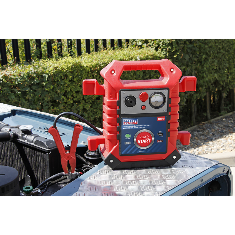 Sealey RS125 3000/1500A 12V/24V RoadStart Emergency Jump Starter