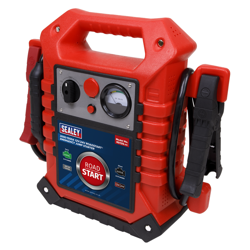 Sealey RS125 3000/1500A 12V/24V RoadStart Emergency Jump Starter