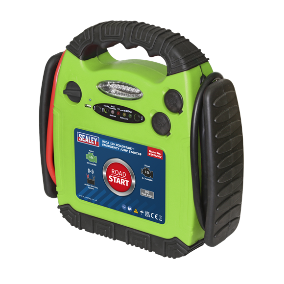 Sealey RS1312HV 900A 12V RoadStart Emergency Jump Starter - Hi-Vis Green