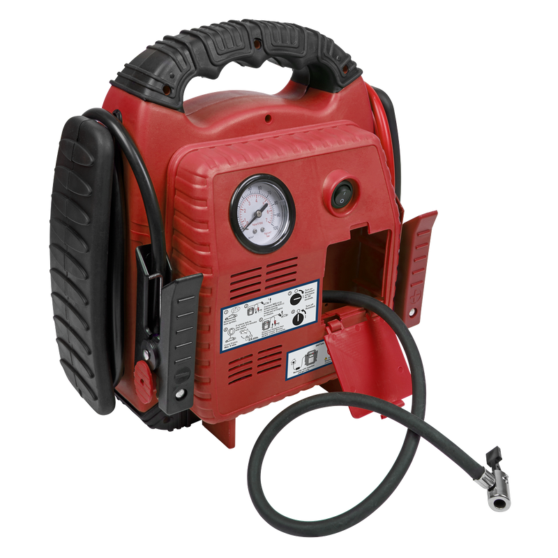 Sealey RS132 12V 900A RoadStart Emergency Jump Starter with Air Compressor