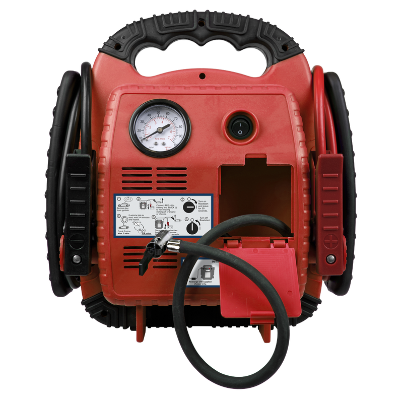 Sealey RS132 12V 900A RoadStart Emergency Jump Starter with Air Compressor