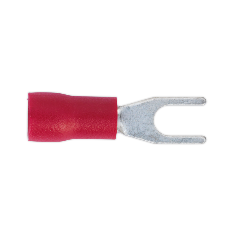 Sealey RT13 3.7mm (4BA) Red Easy-Entry Fork Terminal - Pack of 100