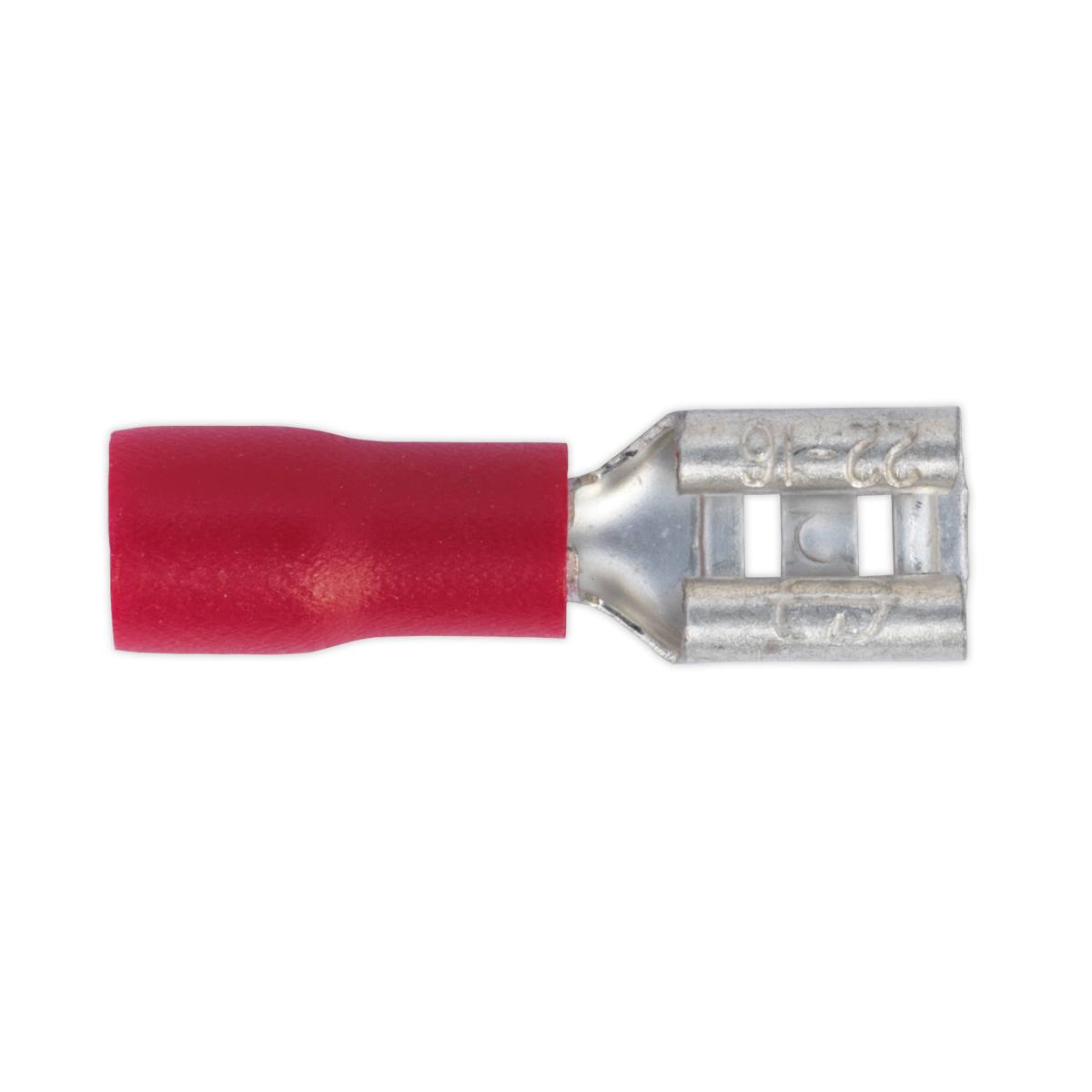 Sealey RT20 4.8mm Red Push-On Female Terminal - Pack of 100