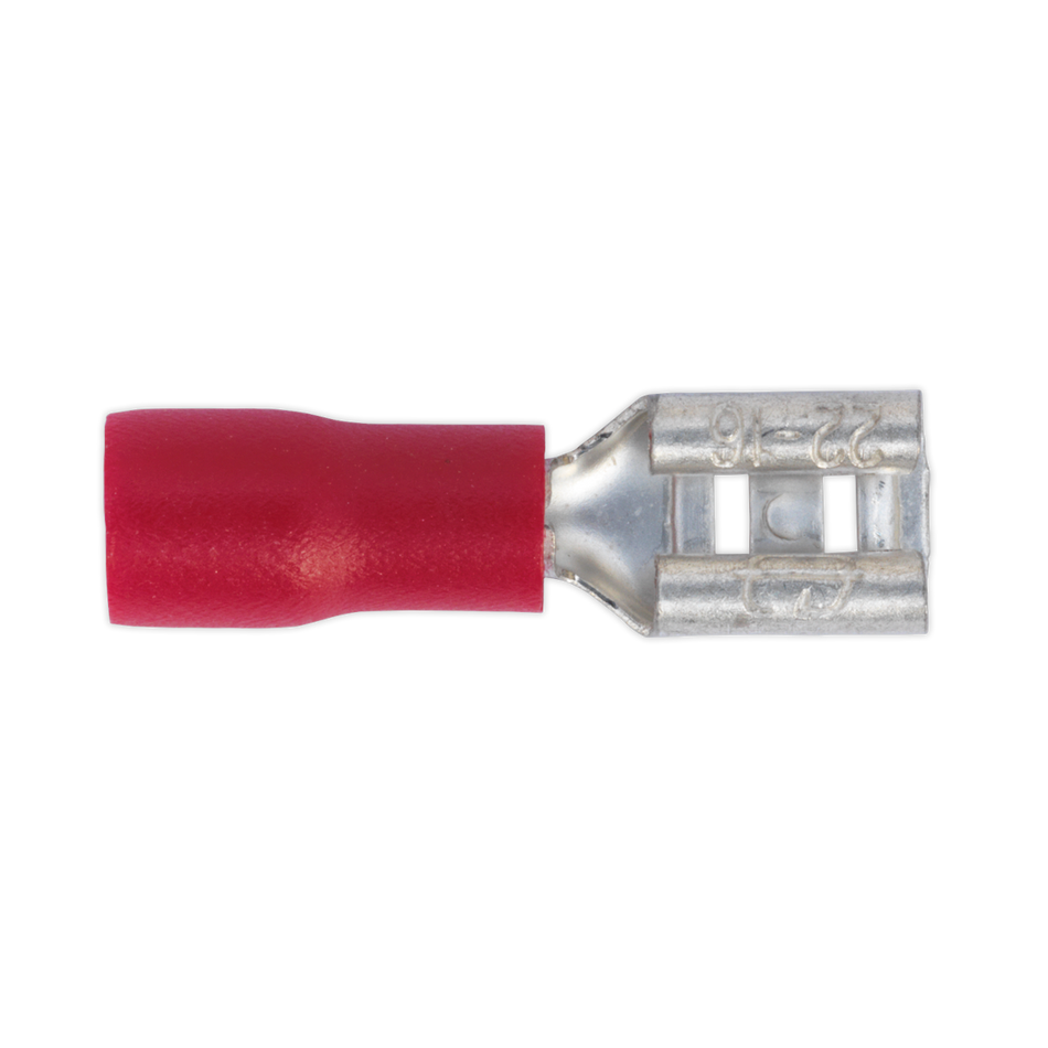 Sealey RT20 4.8mm Red Push-On Female Terminal - Pack of 100