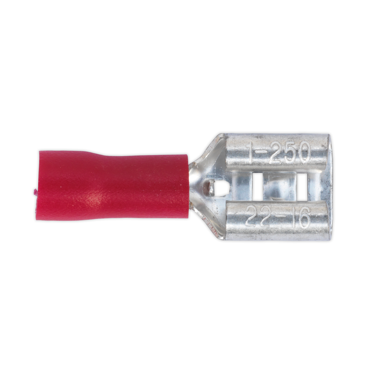 Sealey RT21 6.3mm Red Push-On Female Terminal - Pack of 100