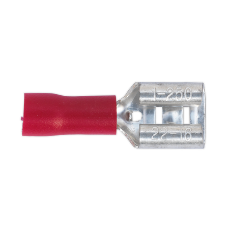 Sealey RT21 6.3mm Red Push-On Female Terminal - Pack of 100