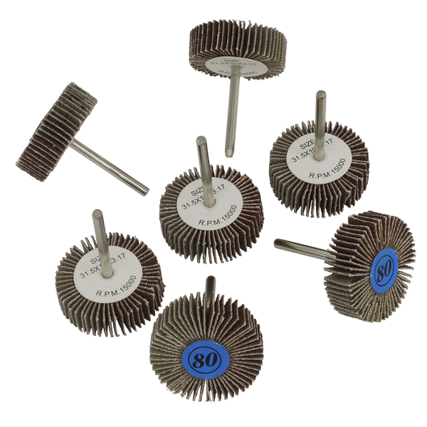 Sealey RTA7FW 7pc 30mm Rotary Tool Flap Wheel Set