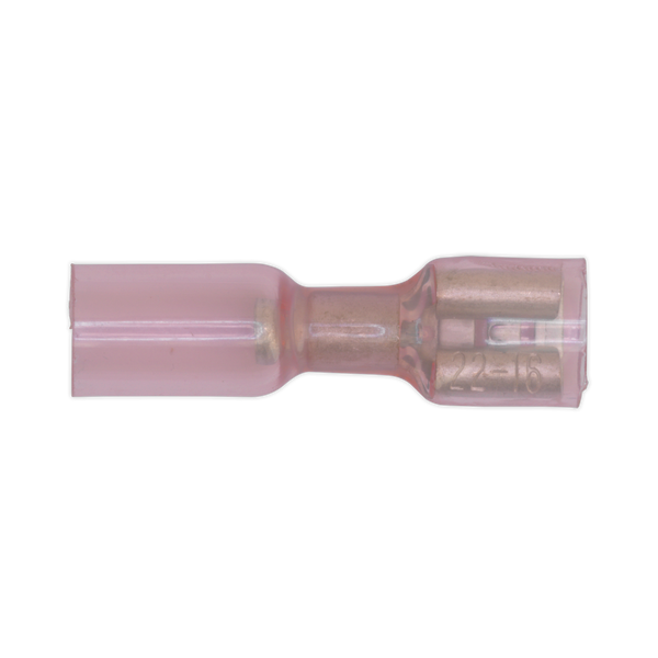 Sealey RTSPF25 6.4mm Red Female Push-On Heat Shrink Terminal - Pack of 25