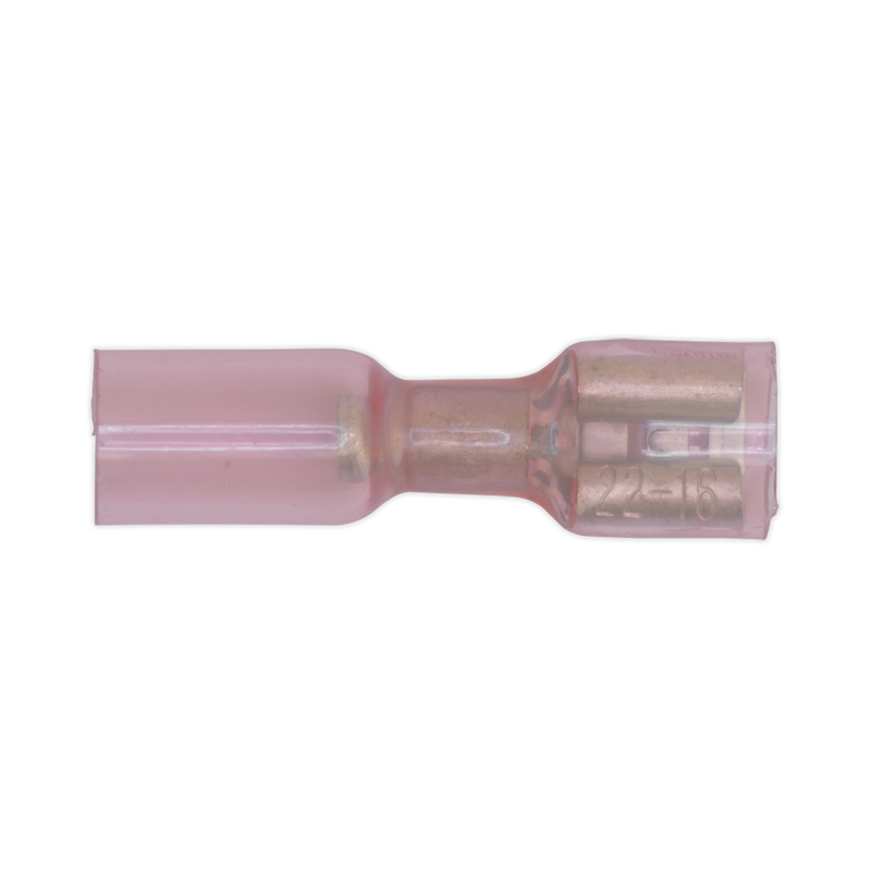 Sealey RTSPF25 6.4mm Red Female Push-On Heat Shrink Terminal - Pack of 25