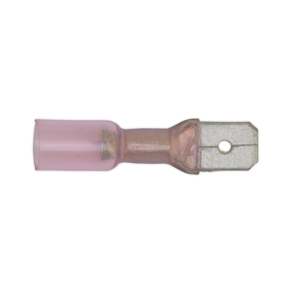 Sealey RTSPM25 6.3mm Red Male Push-On Heat Shrink Terminal - Pack of 25