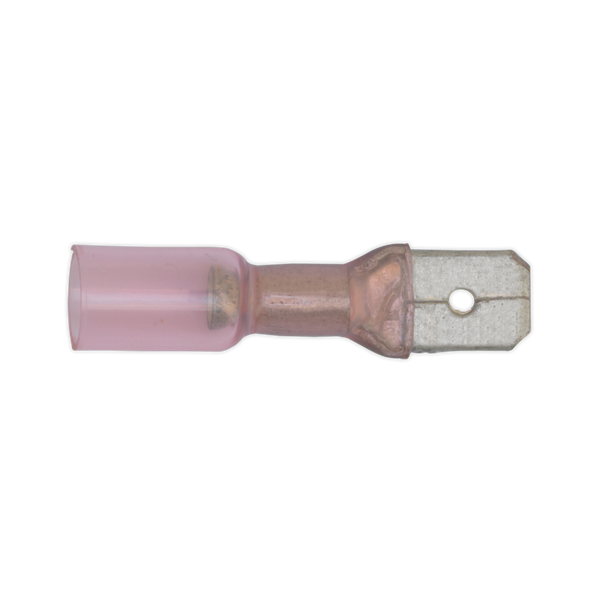 Sealey RTSPM25 6.3mm Red Male Push-On Heat Shrink Terminal - Pack of 25