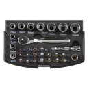 Sealey S01036 31pc 1/4"Sq Drive Socket & Colour-Coded Bit Set