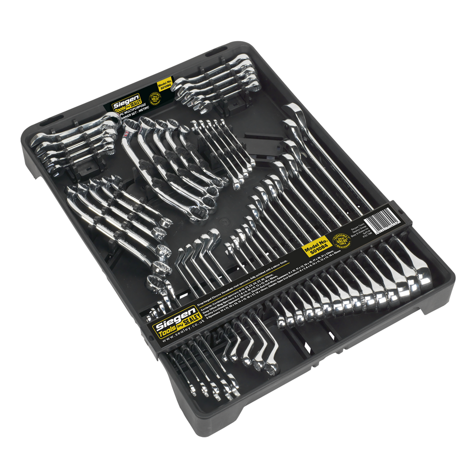 Sealey S01084 50pc Multipurpose Spanner Set