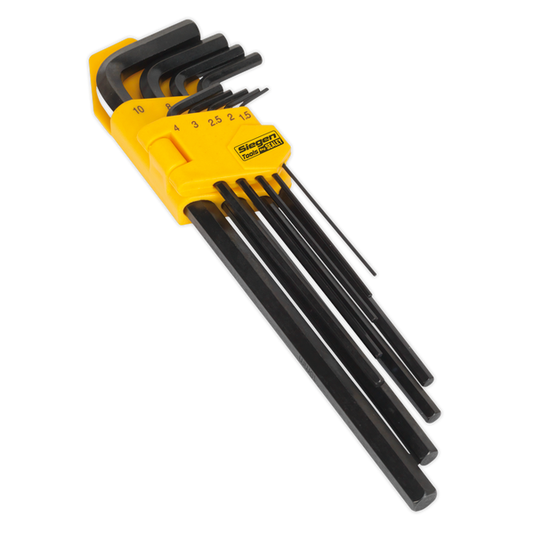 Sealey S01092 9pc Extra-Long Hex Key Set