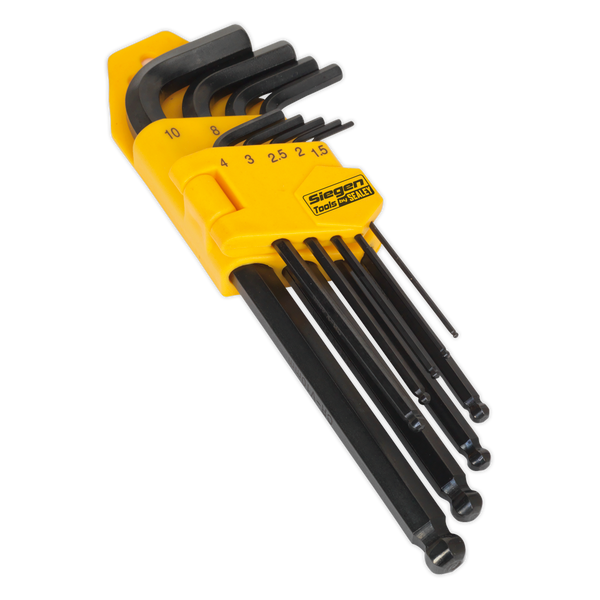 Sealey S01093 9pc Long Ball-End Hex Key Set