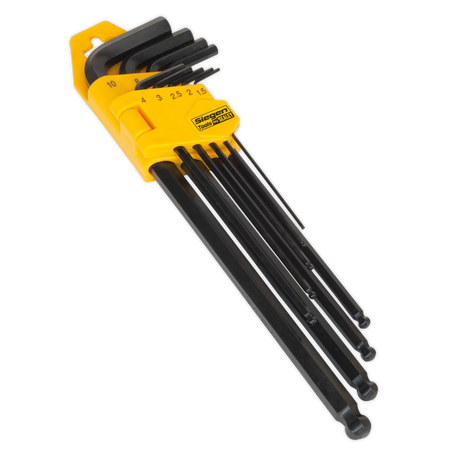 Sealey S01094 9pc Extra-Long Ball-End Hex Key Set