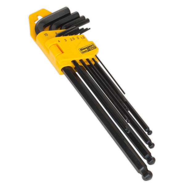 Sealey S01094 9pc Extra-Long Ball-End Hex Key Set
