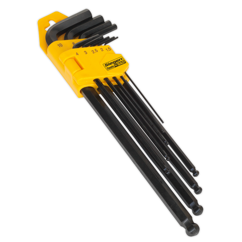 Sealey S01094 9pc Extra-Long Ball-End Hex Key Set