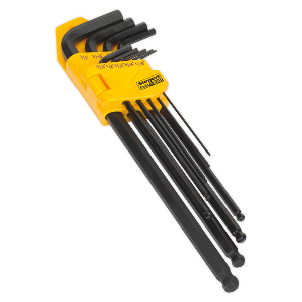 Sealey S01099 9pc Extra-Long Ball-End Hex Key Set - Imperial