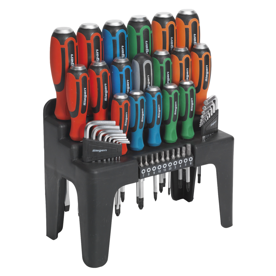 Sealey S01106 44pc Hammer-Thru Screwdriver, Hex Key & Bit Set