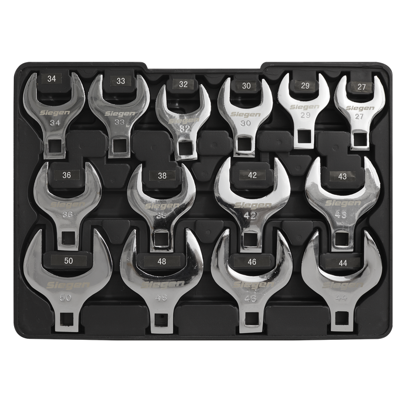 Sealey S01109 14pc 1/2"Sq Drive Crow's Foot Spanner Set