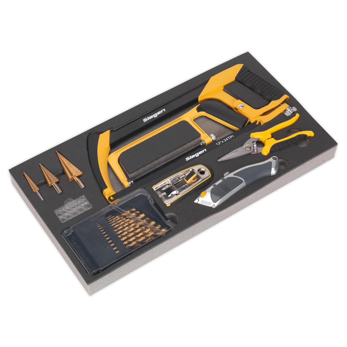 Sealey S01133 28pc Cutting & Drilling Set with Tool Tray