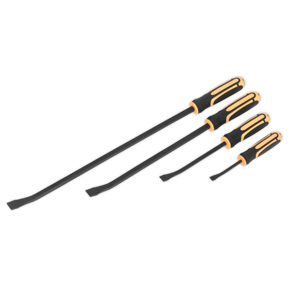 Sealey S01138 4pc Heavy-Duty Angled Pry Bar Set with Hammer Cap