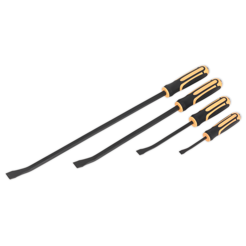 Sealey S01138 4pc Heavy-Duty Angled Pry Bar Set with Hammer Cap