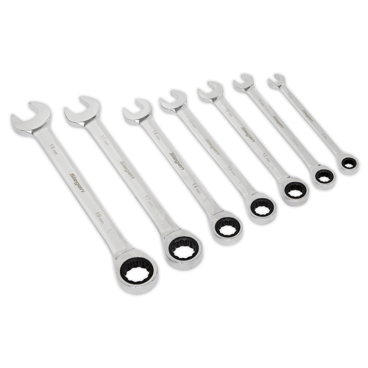 Sealey S01142 7pc Combination Ratchet Spanner Set