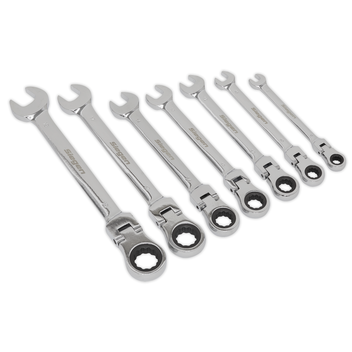 Sealey S01143 7pc Flexi-Head Combination Ratchet Spanner Set