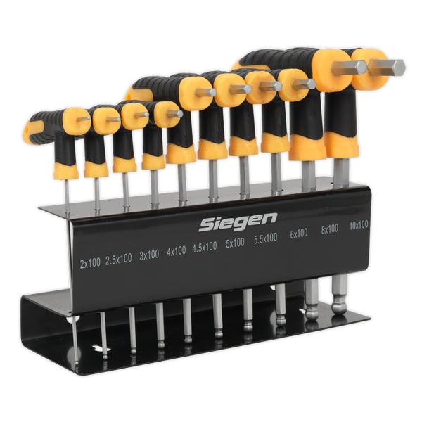 Sealey S01150 10pc T-Handle Ball-End Hex Key Set