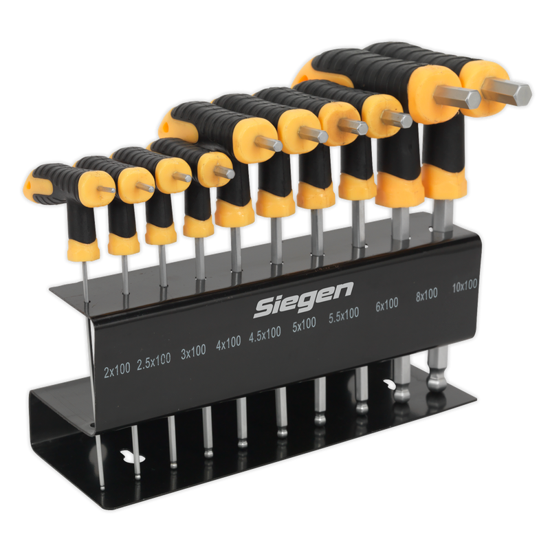 Sealey S01150 10pc T-Handle Ball-End Hex Key Set