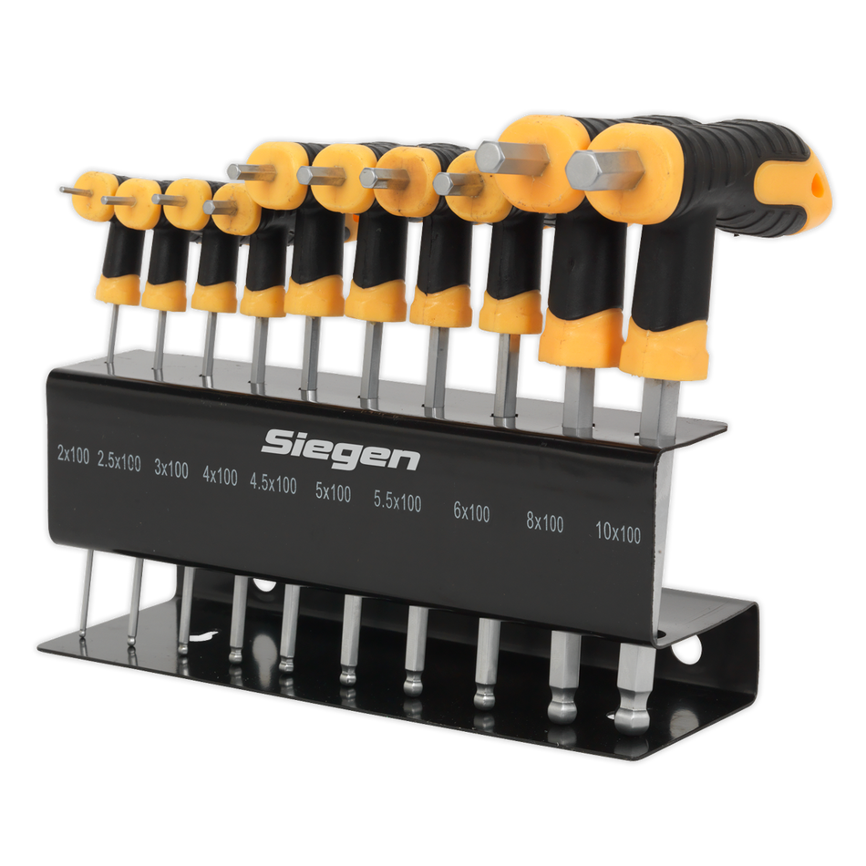 Sealey S01150 10pc T-Handle Ball-End Hex Key Set