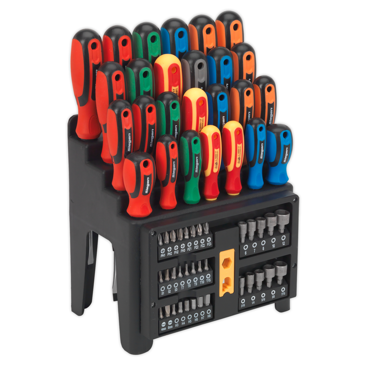 Sealey S01152 61pc Screwdriver, Bit & Nut Driver Set