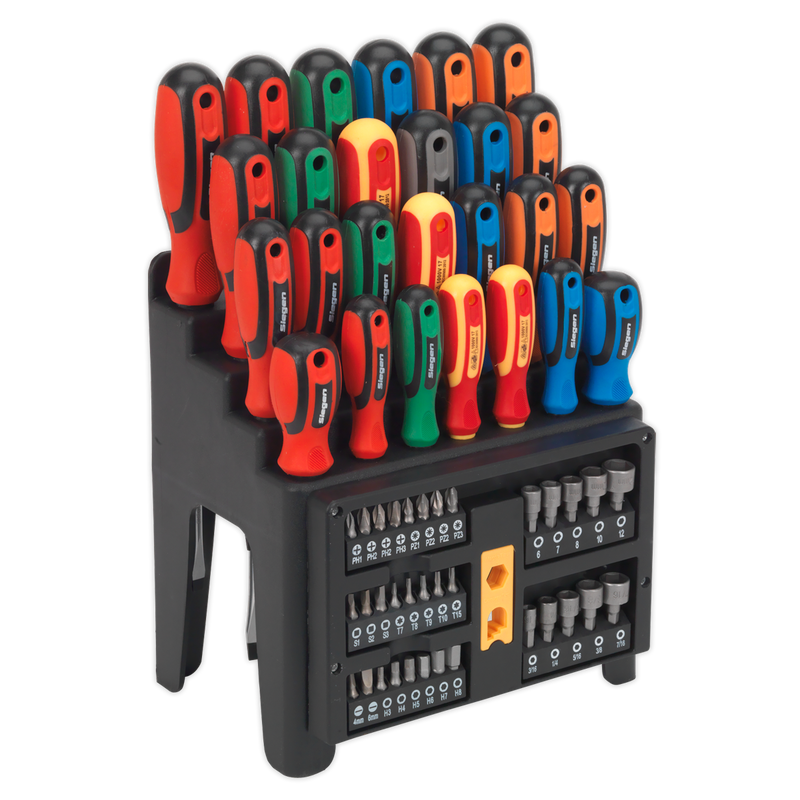 Sealey S01152 61pc Screwdriver, Bit & Nut Driver Set