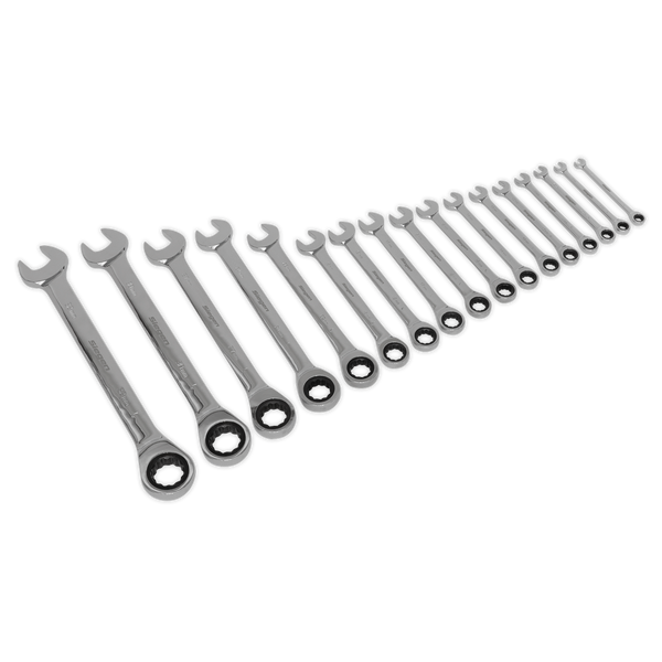 Sealey S01156 17pc Combination Ratchet Spanner Set