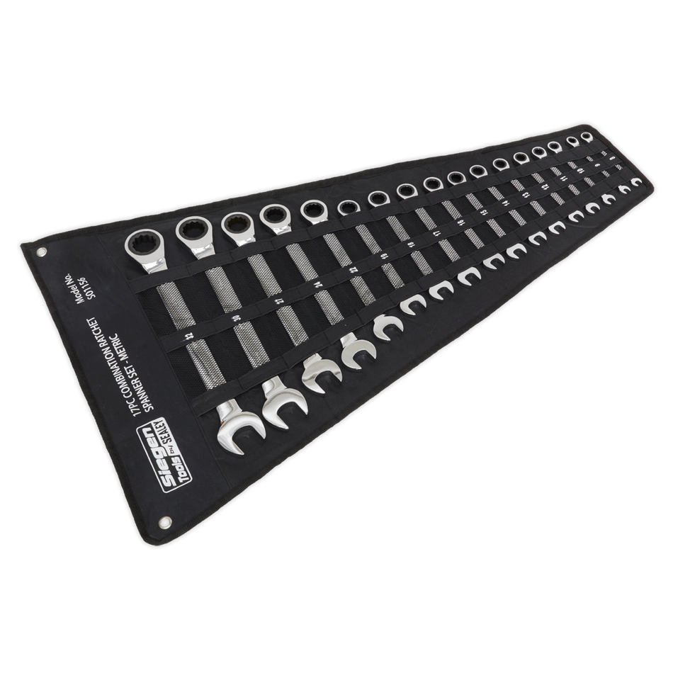 Sealey S01156 17pc Combination Ratchet Spanner Set