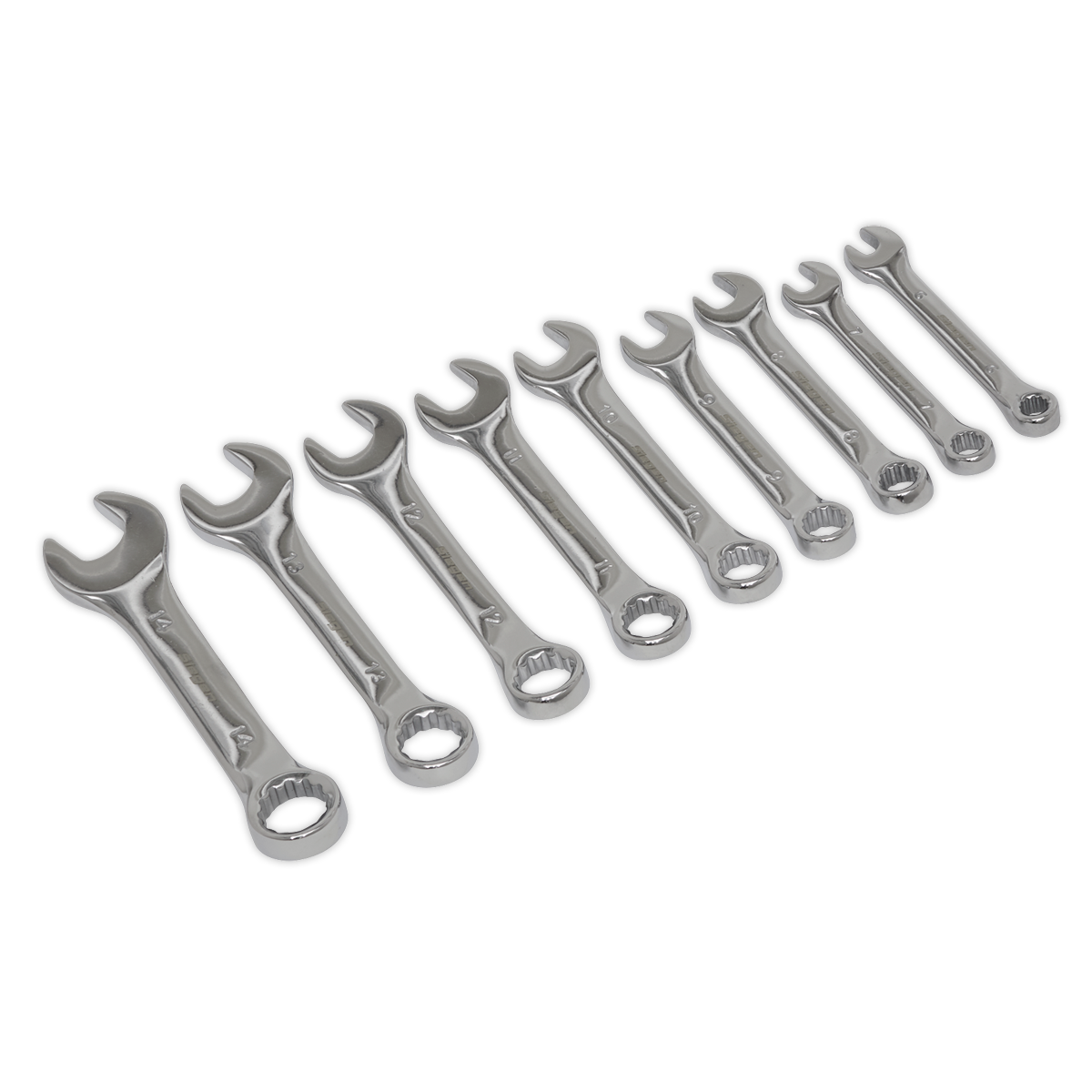 Sealey S01157 9pc Stubby Combination Spanner Set