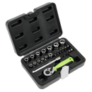 Sealey S01233 Socket Set 25pc 1/4"Sq Drive - Metric