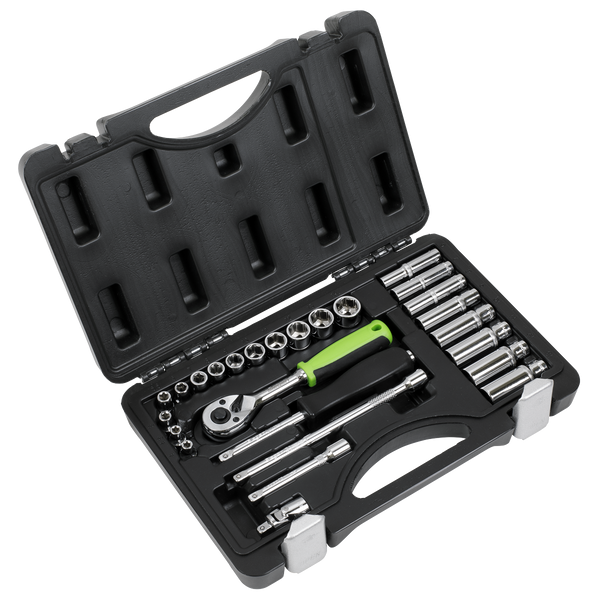 Sealey S01234 Socket Set 26pc 1/4"Sq Drive Metric