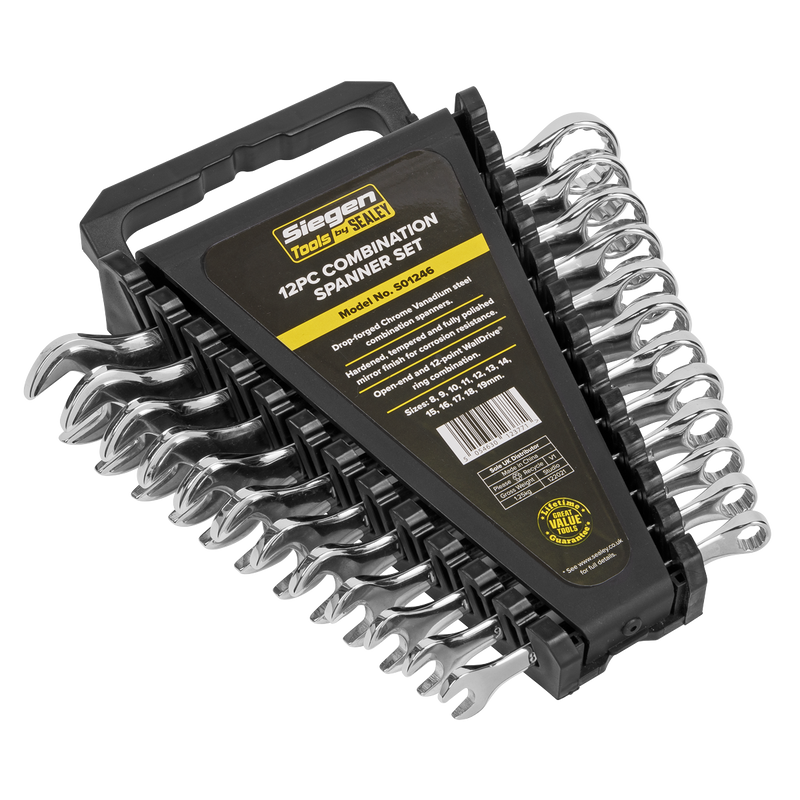 Sealey S01246 Combination Spanner Set 12pc Metric