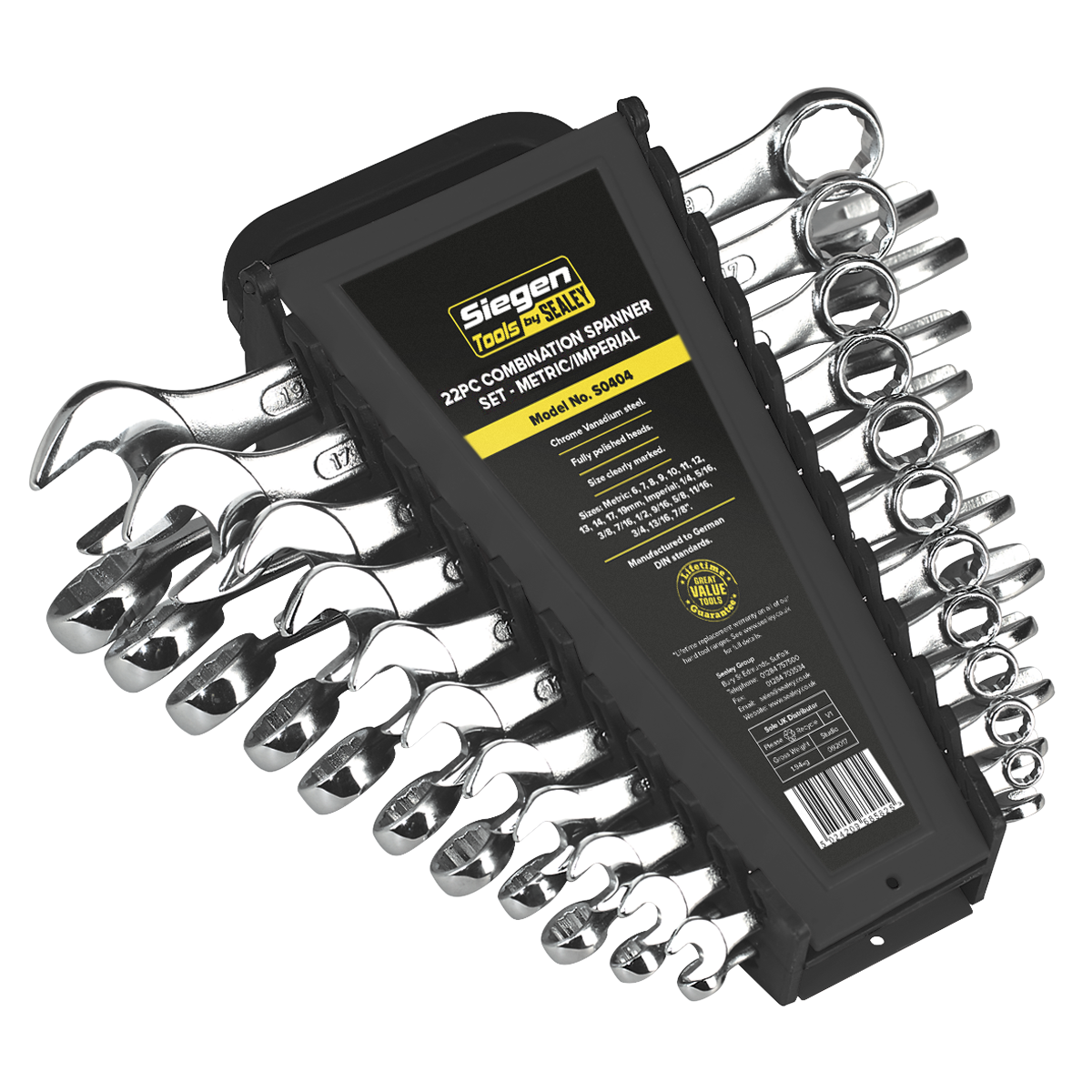 Sealey S0404 22pc Combination Spanner Set - Metric/Imperial