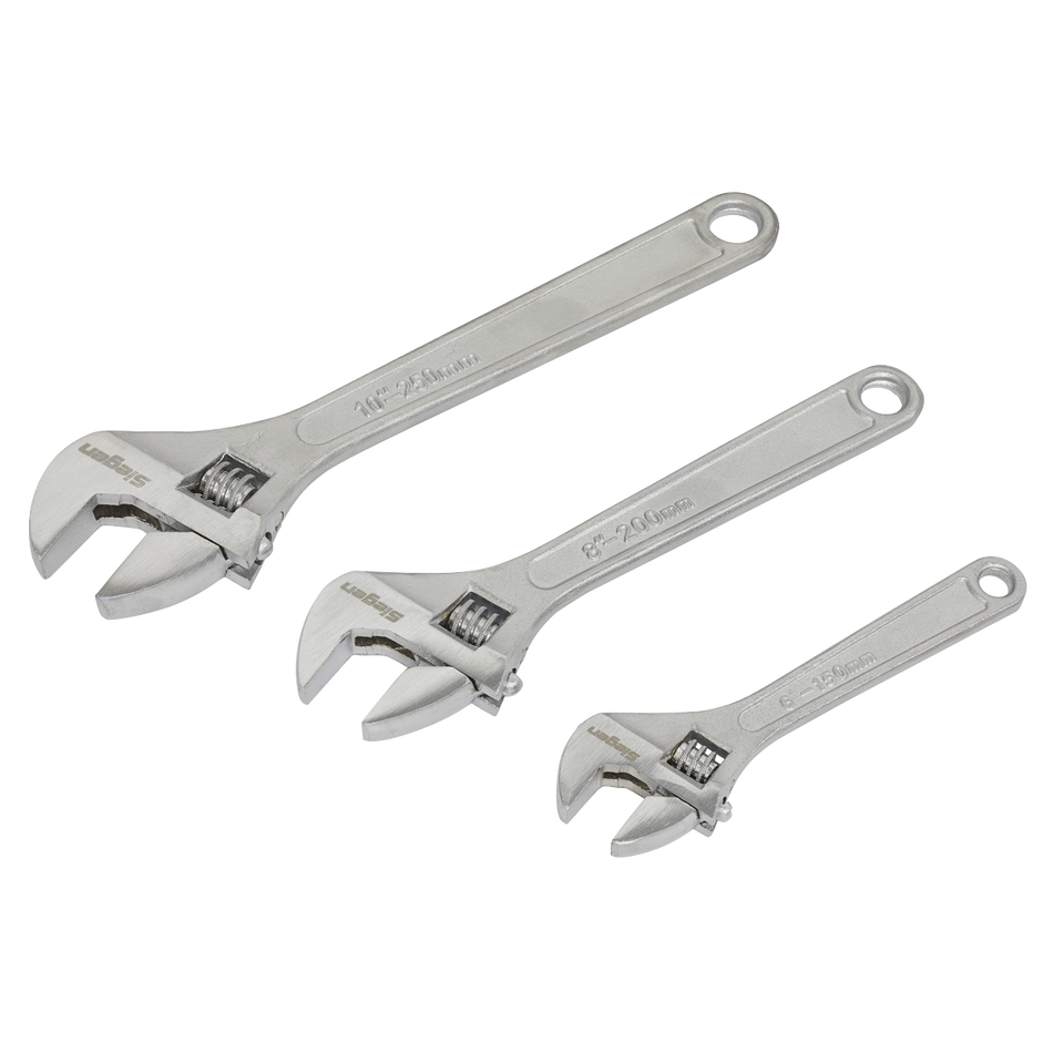 Sealey S0448 3pc Adjustable Wrench Set